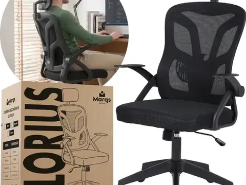 Cadeira de escritório ergonômica Marqs preta em tela mesh
