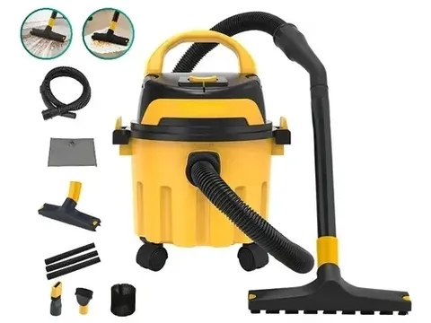 Aspirador de pó e água amarelo